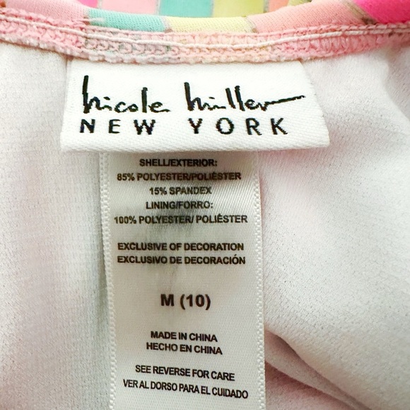 Nicole Miller | Striped Pom Pom One Piece Swimsuit (M) - Picture 4 of 4